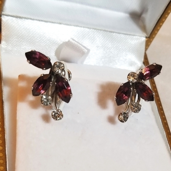 VanDell Sterling Crystal Earrings ~ Rare Vintage - Picture 6 of 7